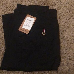 Black Plaid and Plain khakis.